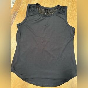 Yogalicious Black Mesh Detail Tank Top